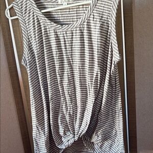 Nine Britton knotted front  Striped Tank Top xxl